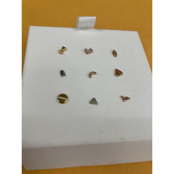 Women's 9-piece Single Stud Earring/Piercing Costume Jewelry Set, One Size - Picture 1 of 2